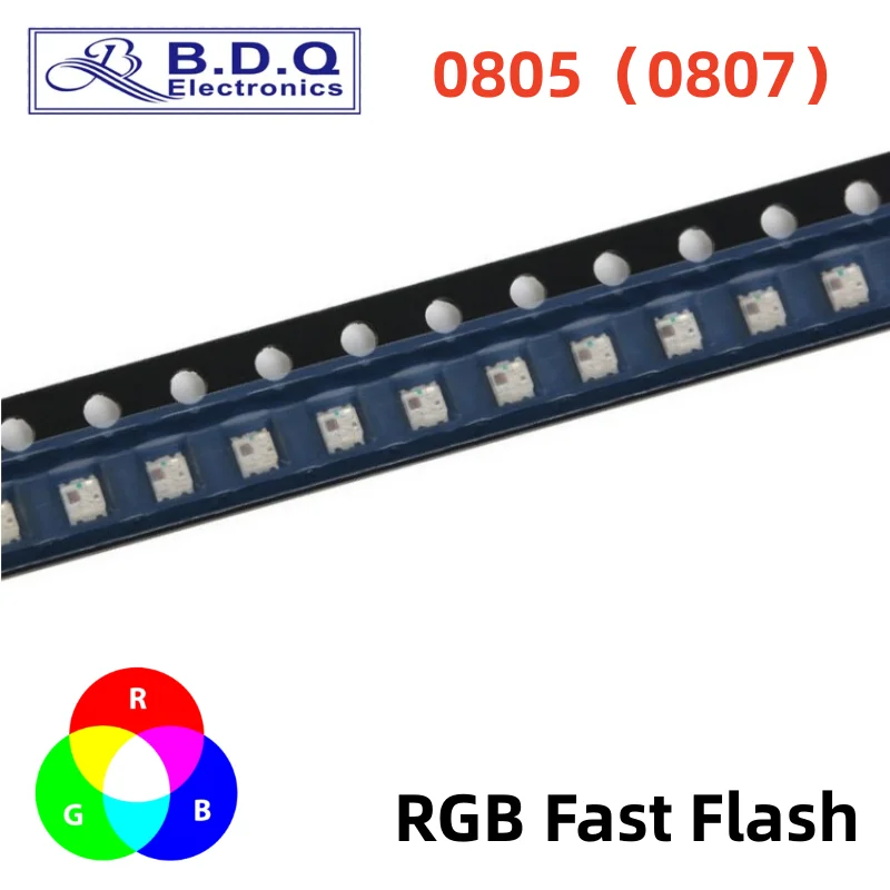 깜박이는 LED SMD 다이오드 0805, RGB 다이오드 플래시, 알토 브릴호 Diod 0807 RGB 플래시, LED 컬러, 고속 플래시, 느린 플래시, 100 개