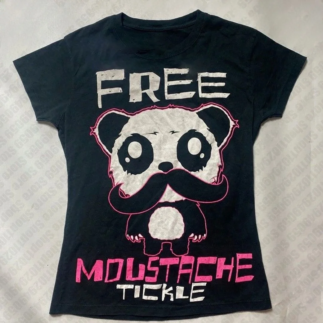 

Aesthetic Vintage High Set Print Slim Fit Goth T-irt for Women Cleanfit Sle Other Material 00% Linen A-Line Sve