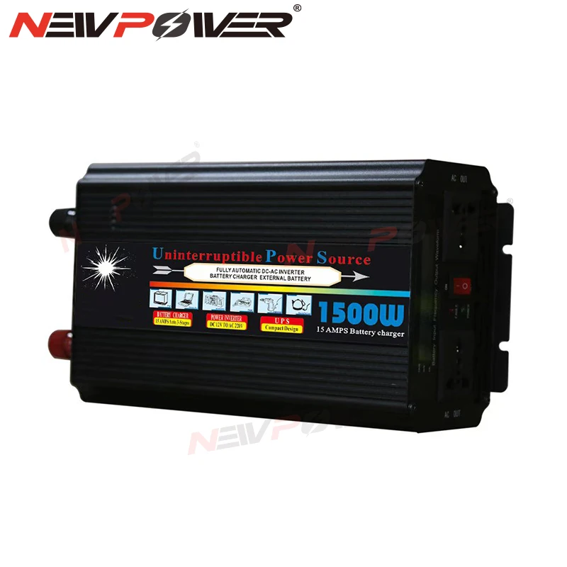 12V 24V UPS Sine Wave Charging Inverter 220v 110v power inverter charger Voltage Transformer USB 1500W Converter Adapter home