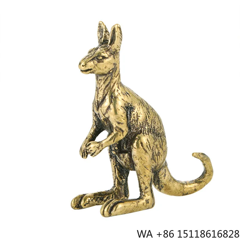 BECORA in Stock Solid Brass Kangaroo Funny Ornament Vintage Antique Finish Desktop Decor Craft
