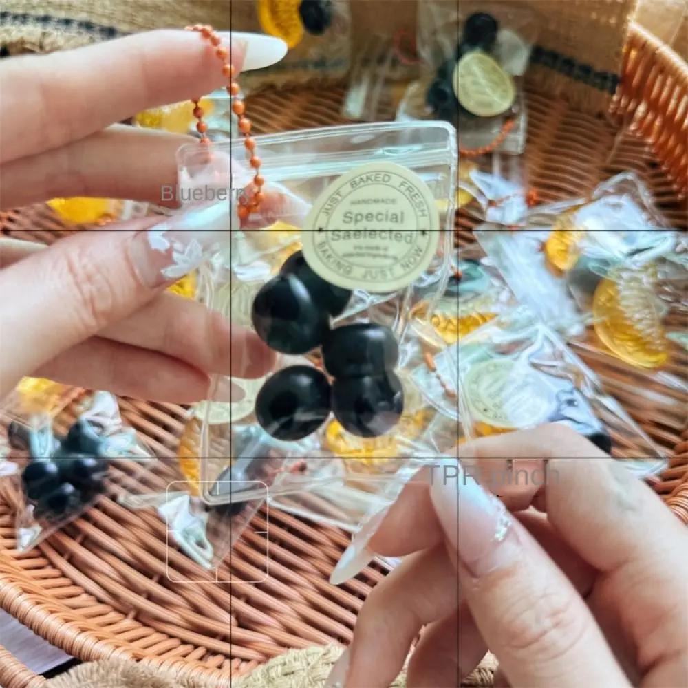 Simulated Fruit Fruit Squeeze Sensory Strawberry Simulation Fruit Squeeze Bag Cartoon TPR Fruit Soft Slow Rebound Bag Pendant