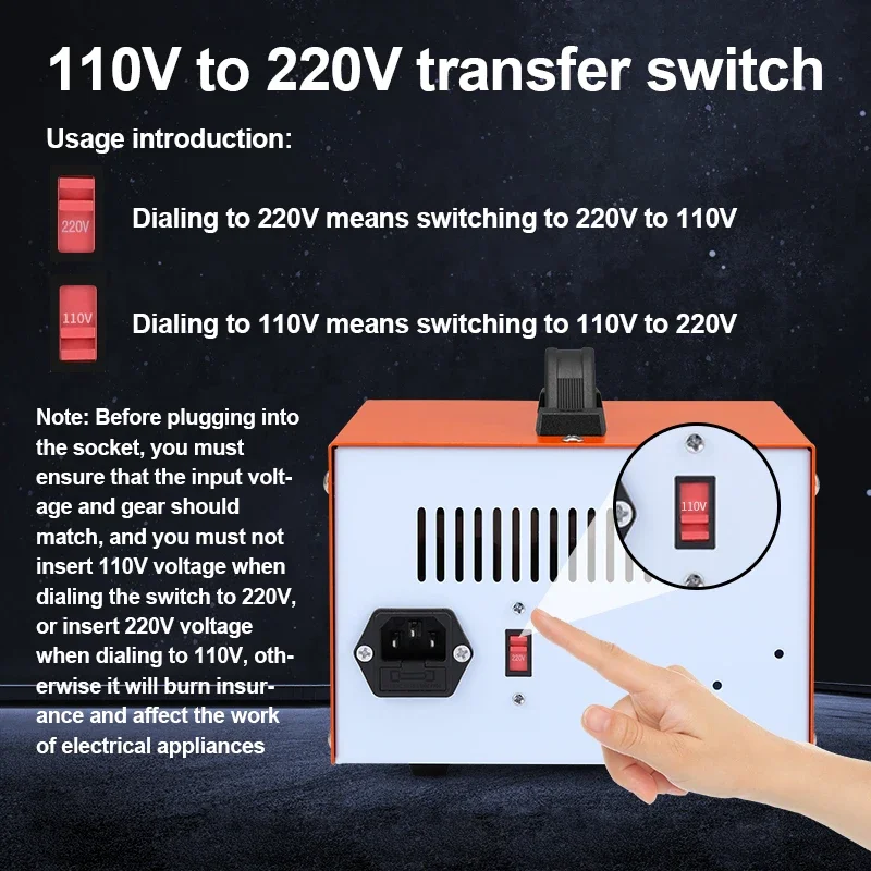 110v To 220v 220v To 110v Step Up/down Transformer Voltage Converter Dedicated Dual Voltage Detection Indicator