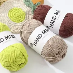 Hollow Cotton Thread 2mm Medium Coarse Cotton Hemp Thread Hand Woven DIY Crochet Hat Bag Thread Round Strand Yarn Knitting Yarn