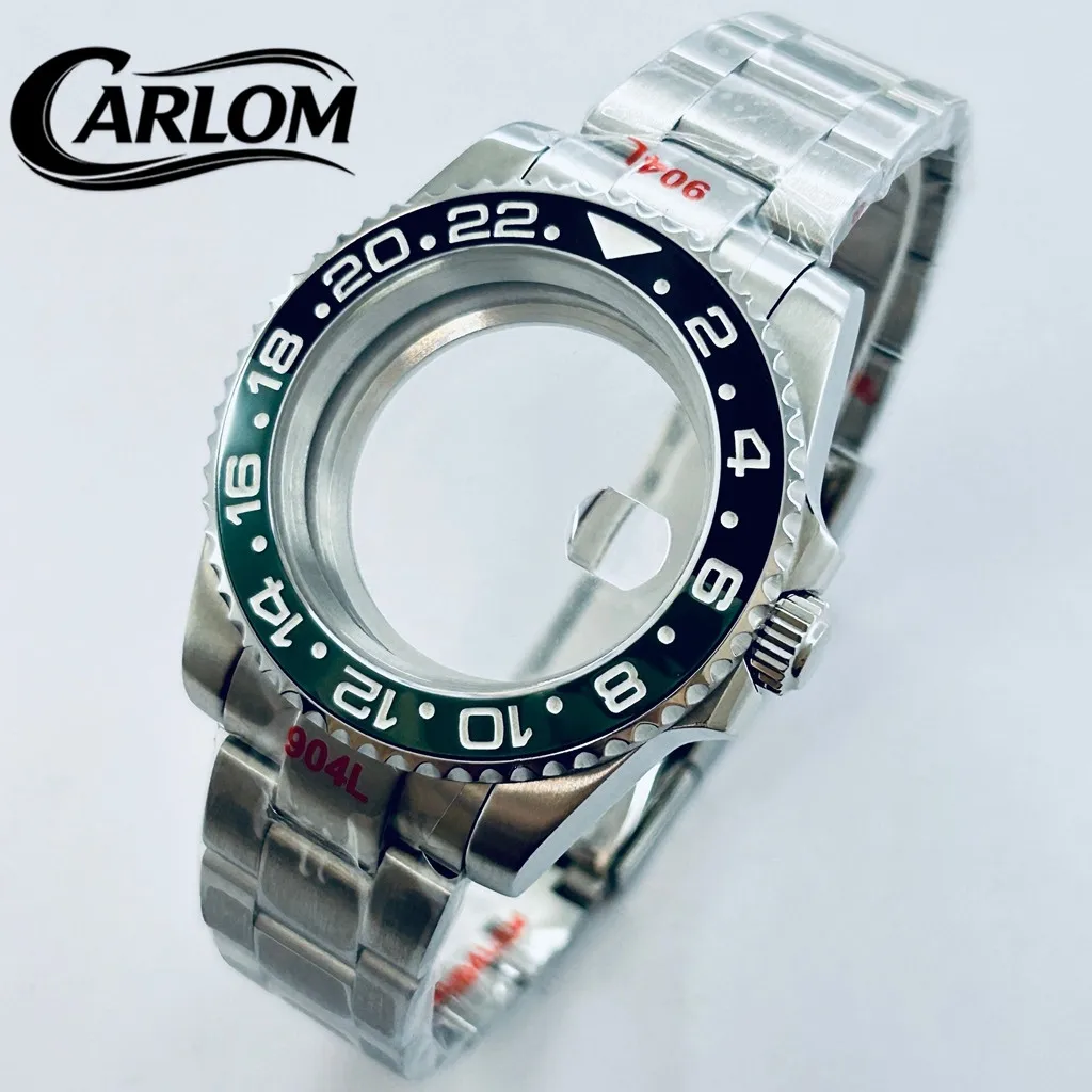 40mm Watch Case Fit NH34 NH35 NH36 NH38 NH70 ETA2824 PT5000 VH31 Movement Sapphire Glass Ceramic Bezel SUB GMT Oyster Bracelet