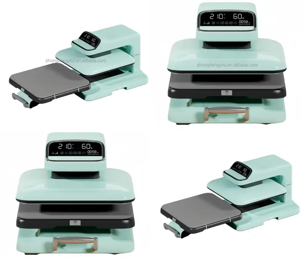 Desktop Flat Hot Press Printing Machine Automatic Heat Press Printer with Flat Plate for Sublimation on Clothes Making Logos