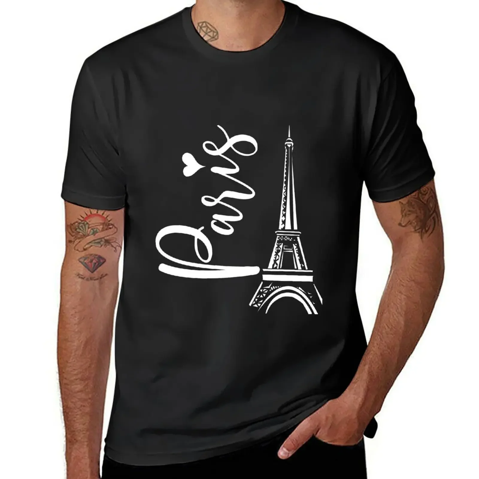 Cute Paris Eiffel Tower Love Heart Young Women's Travel Gift T-Shirt sports fans man t shirt mens t shirts top quality