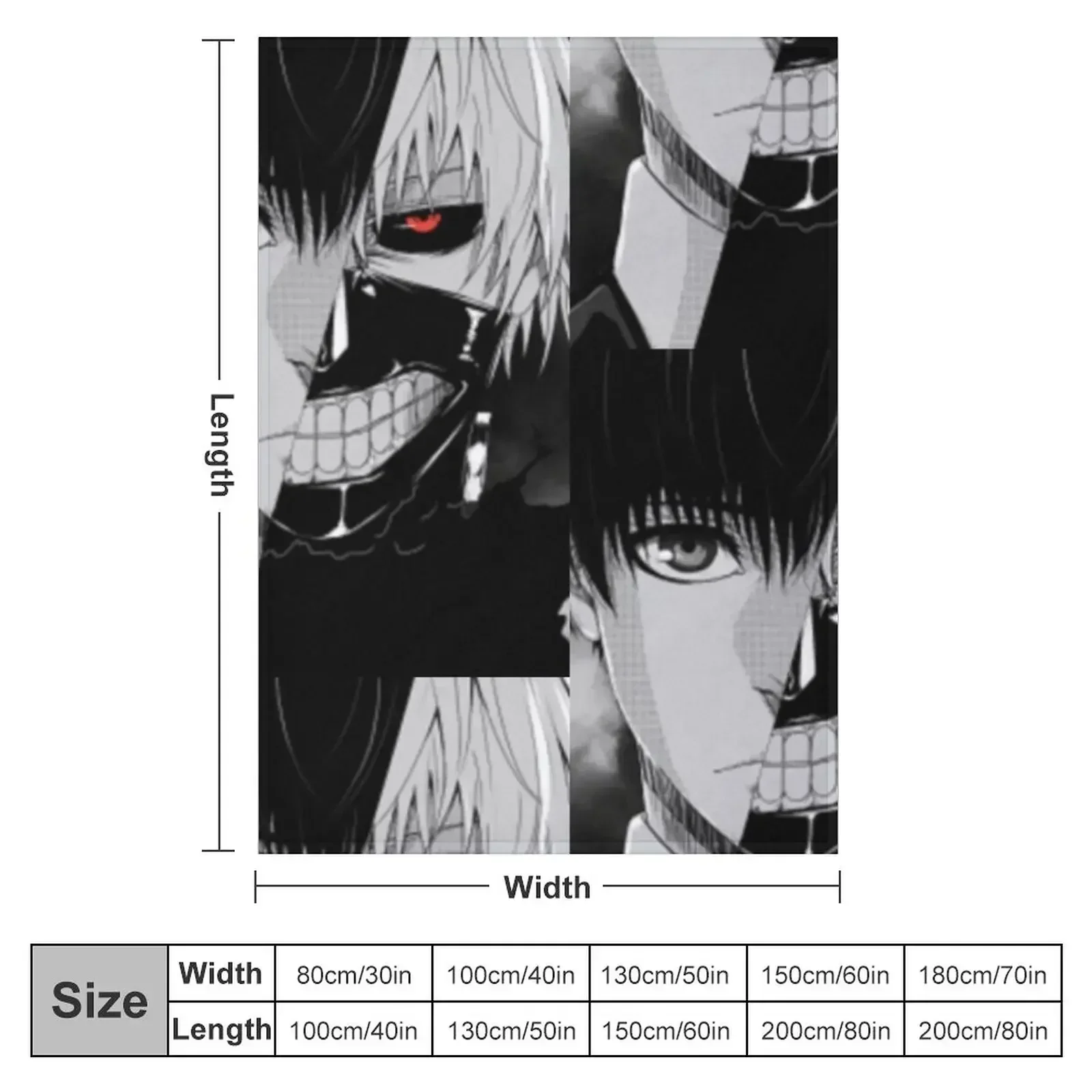 Ken Kaneki Throw Blanket Bed linens manga Blankets