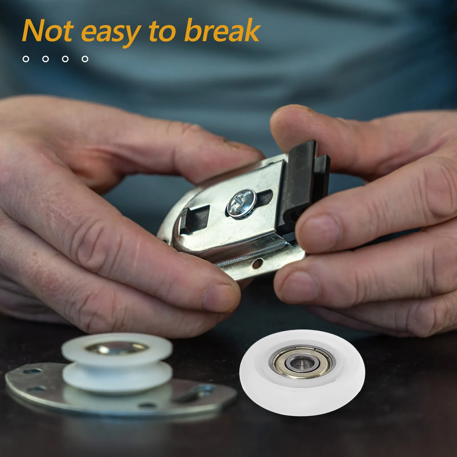 6Pcs Pulley Roller Sliding Gate Roller Bearing Track Wheel Replacement Groove Wheel Cabinet Door Glass Shower Door Parts