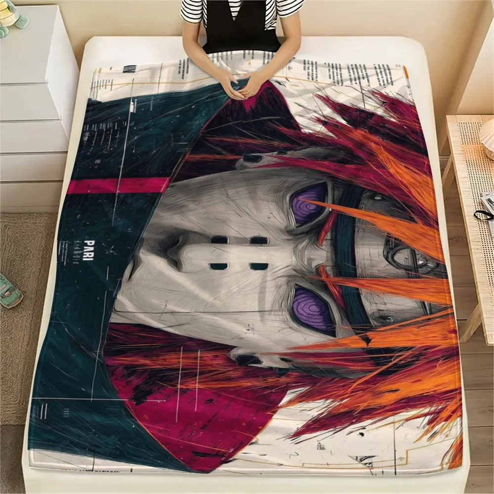 Naruto Fresh Pattern Print Blanket, Cozy Flannel Blanket Great for Picnic Activity, Bedroom Rest and Travel.-TING