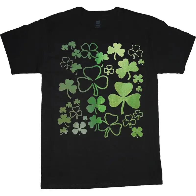 Lucky Shamrocks T Shirt Mens Clothing Apparel