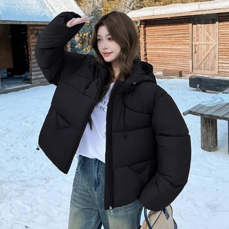 

Women Down Coats Solid Loose New Hooded 90 White Duck Down Down Jacket Puffs Female Outerwear Autumn Winter 2025