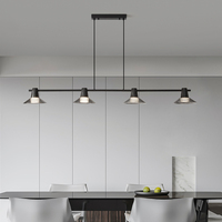 Italian Minimalist Full-Copper Restaurant Chandelier Modern Minimalist Bar Counter Luxurious Glass Front Desk, Long Strip Lights