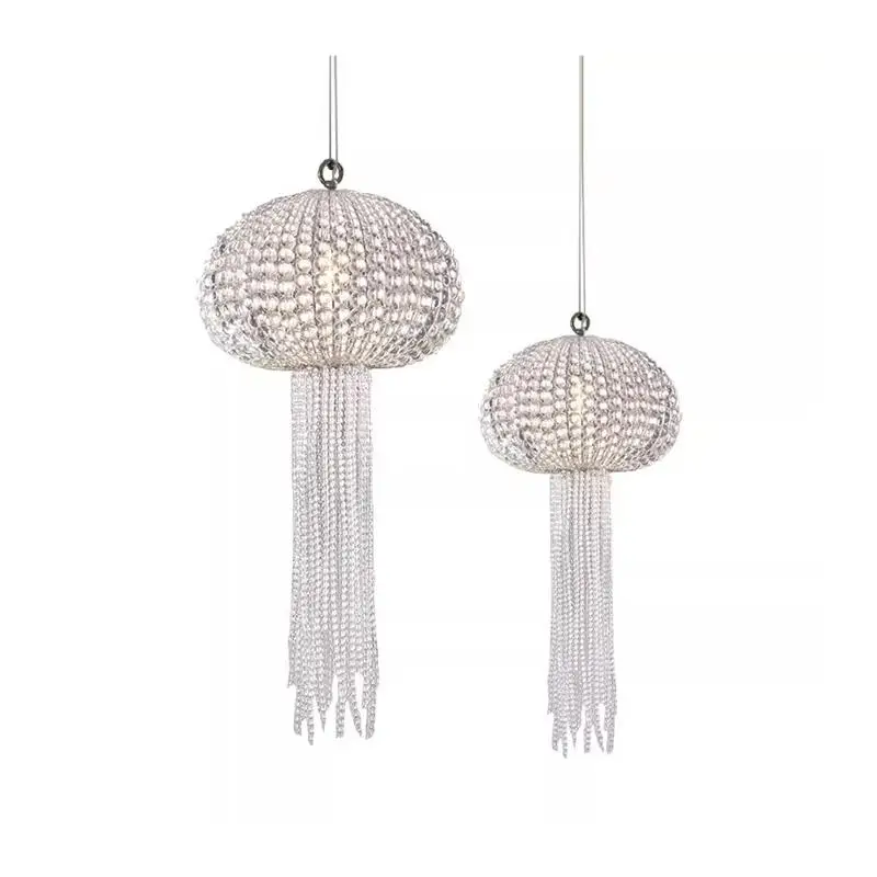 

Light luxury wind jellyfish crystal long chandelier living room dining room stairwell decoration creative clothing store mother
