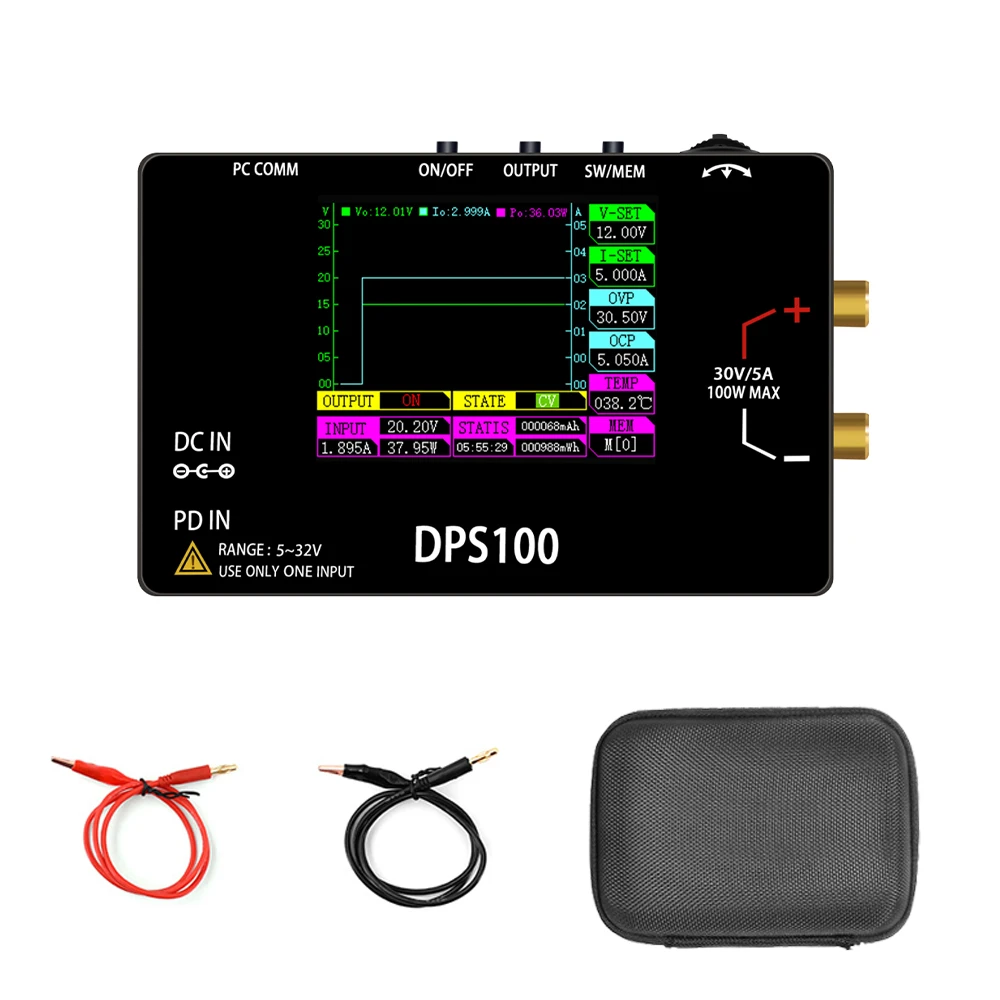 DPS100 Pocket Laboratorium DC Voeding 30V 5A 100W Instelbare Spanning Regulator Bank Switching PD QC