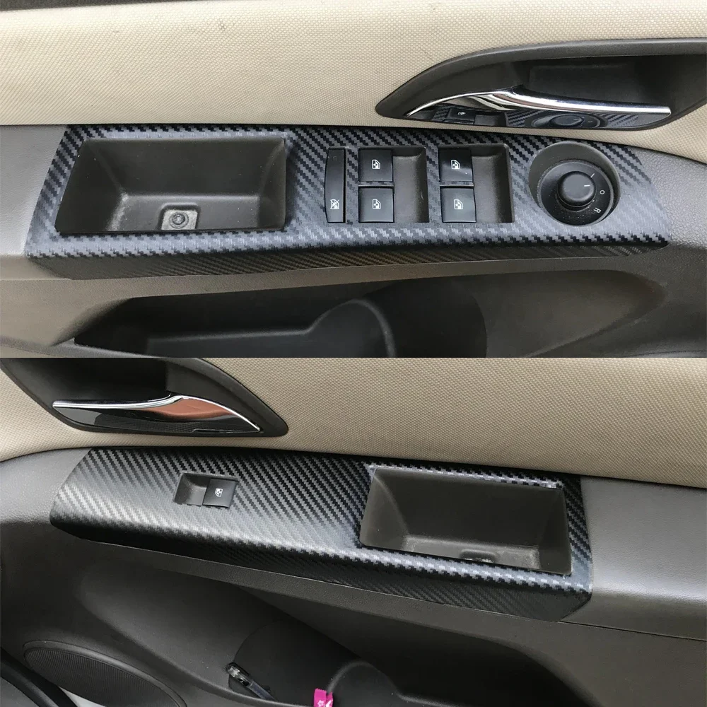 For Chevrolet Cruze 2009-2015 Interior Central Control Panel Door Handle Carbon Fiber Stickers Decals Car styling Accessorie