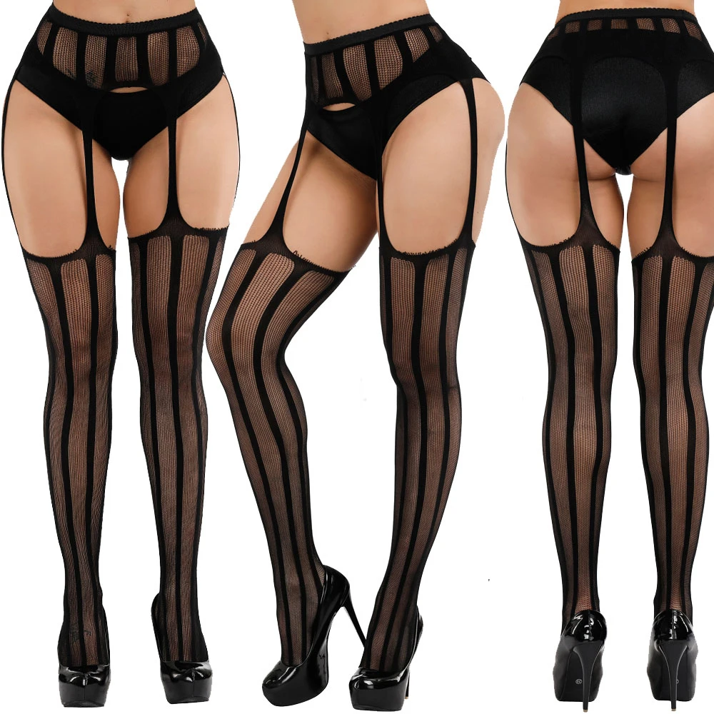 Fishnet Stockings for Women Thigh High Stockings High Waist Suspender Stockings Pantyhose Fishnet Tights