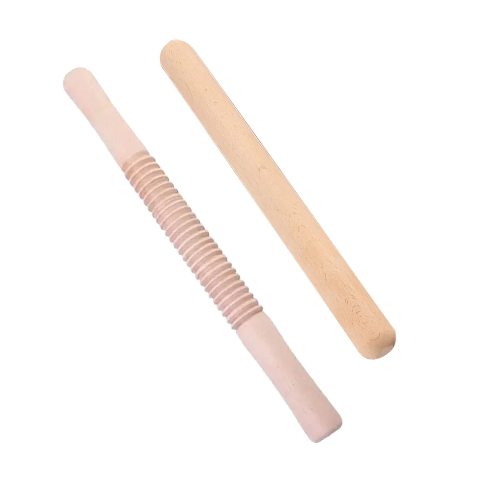 

2PCS Wooden Rolling Pin Dough Roller for Baking Bread Pastry Cookies Pizza Pie Fondant (Round End 29cm, Spiral 35cm)