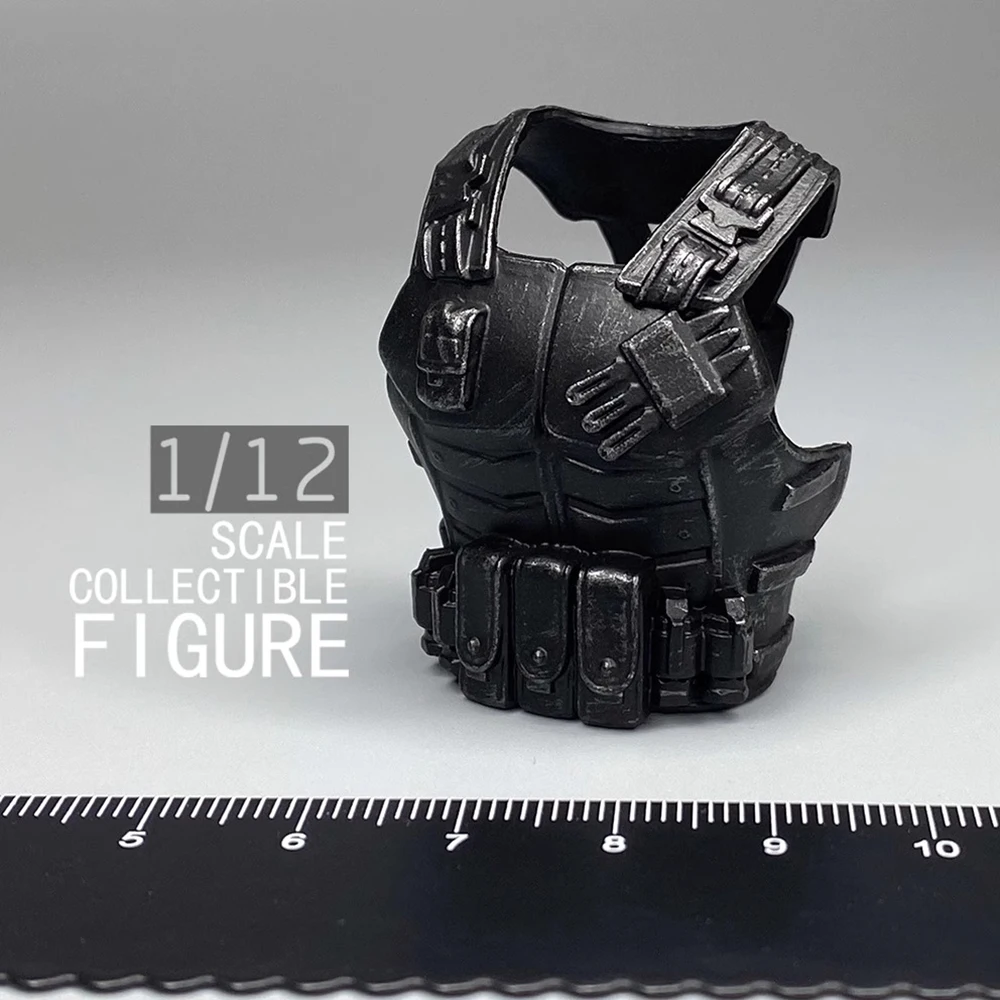 1/12 dlz Spielzeug Schädel männlich Offizier General Soldat Mini taktische hängen Brust Weste schwarz lange Ärmel für 6 "Action figur sammeln