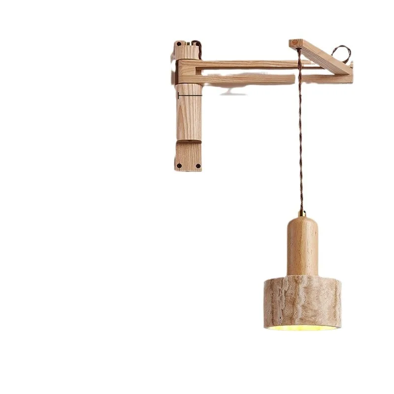 

Wall lamp with switch free wire plug-in telescopic folding medieval lamp bedroom bedside wall lamp