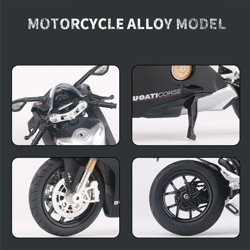 1/12 Ducati Panigale V4S Alloy Racing Cross-country Motorcycle Model Simulation Toy Street Motorcycle Model Collection Kids Gift