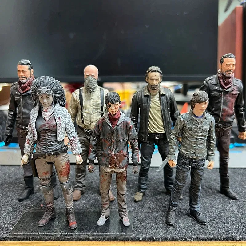 Echte 5-Zoll-Actionfigur Rick Grimes Morgan Jones Andrea PVC-Anime-Modell zum Sammeln