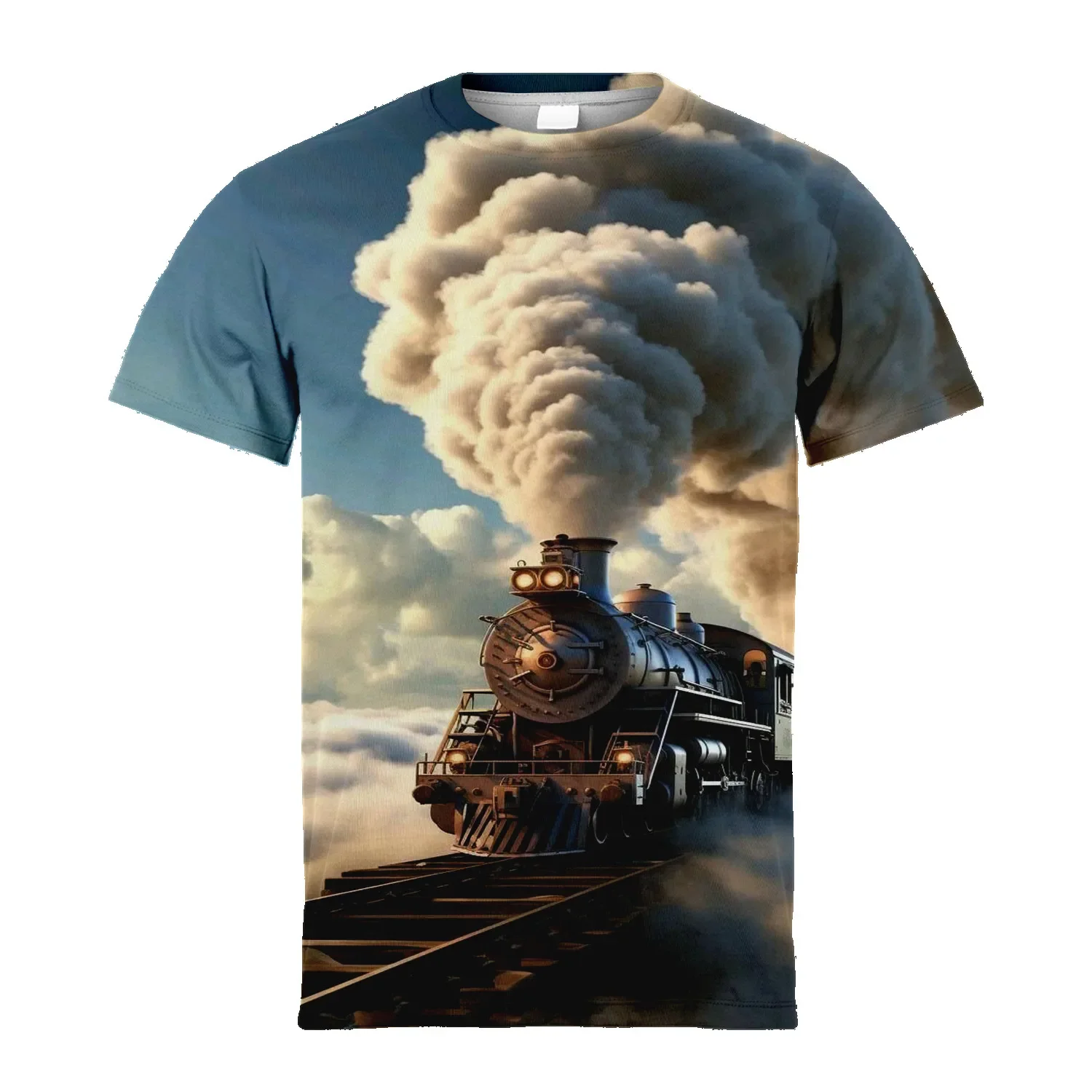 

2025 new Vintage Train Locomotive T-shirts 3D Print Summer Streetwear Crew Neck Short Sleeve TShirt Men Women kids Tops Tees