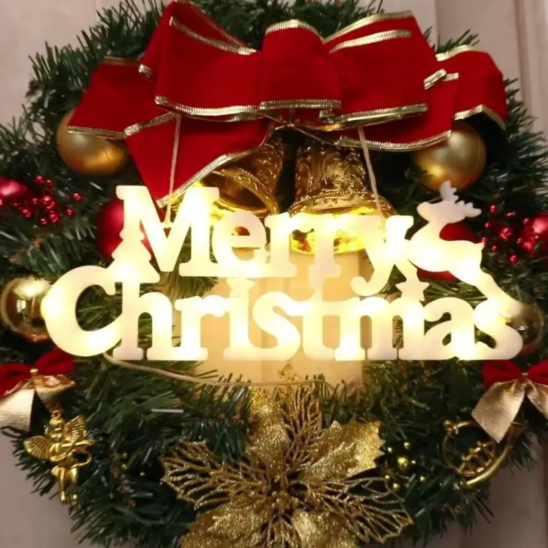 Christmas Decoration Xmas Merry Christmas LED Letter Tag Light String Fairy Garland For Home Decoration Christmas Deco