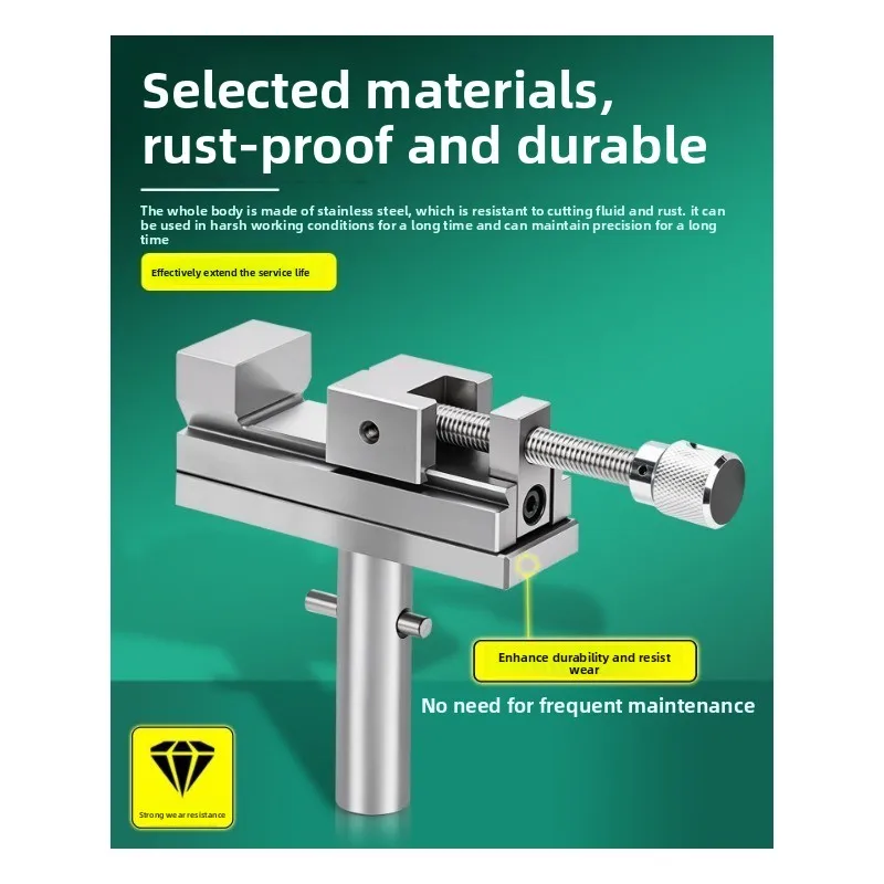 Manual EDM Electrode Vise, 1'' /1.5'' Flat Vise Copper Electrode Clamp for Spark Discharge Machining Fixture