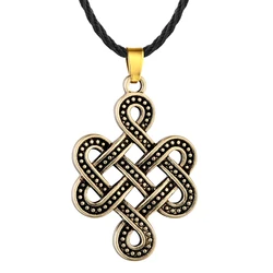 Witch Knot Talisman Celtic Eternity Knot Necklace Silver Irish Knot Pendant Celtic Infinity Knot Necklace for Women Men Jewelry