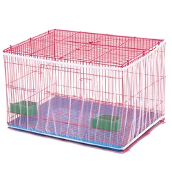 Nylon Mesh Bird Parrot Cover Soft Easy Cleaning Nylon Airy Fabric Mesh Bird Cage Cover Seed Catcher Guard (Only Mesh Cover)