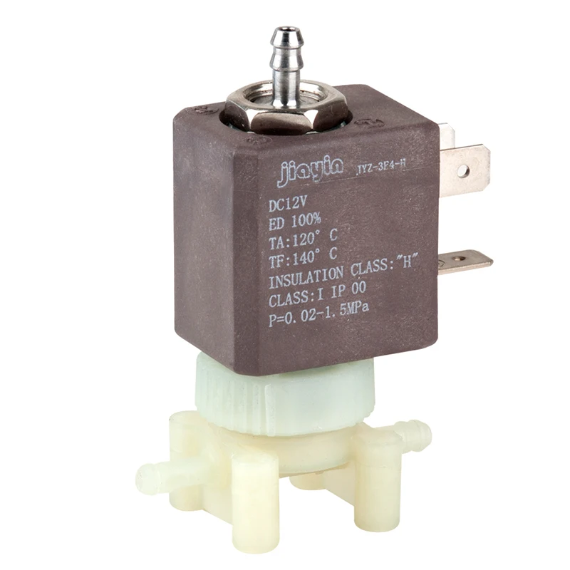 Jiayin JYZ-3 Normally Closed N/C 2/3 Way DC 12V 15bar Cannula Coffee Makers Steam Air Water 2 Position 3 Way Coil Soleno