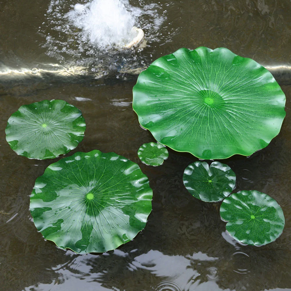 

12 pcs Lotus Leaves Simulation Leaves Decorative Plants Simulation for Fish Tank Pond Party Home Decor