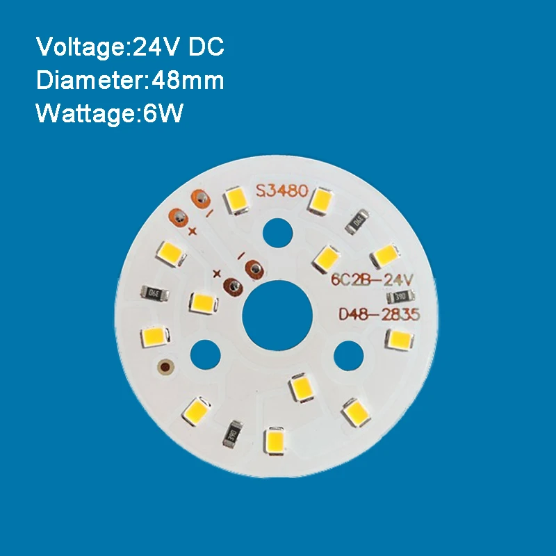 24V 3W 6W LED Biała, ciepła, trójkolorowa lampa Tablica świetlna Żarówka Okrągłe źródło światła