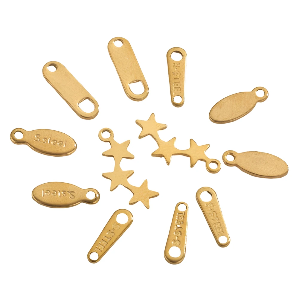 50 PVD Stainless Steel Pendants for Charms Necklaces Bracelets Extension Chains Wholesale DIY Supplies for Adults and Children
