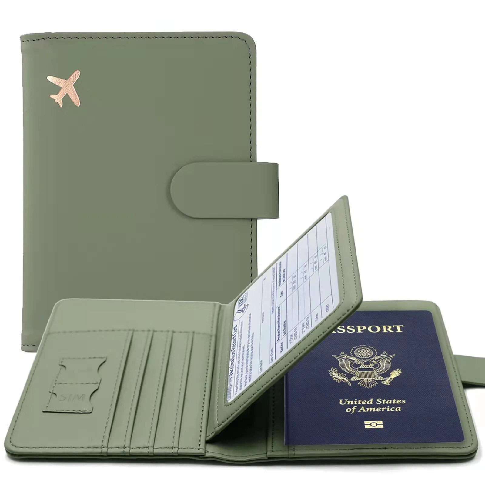 

Passport Cover PU Leather Man Women Travel Passport Holder With Credit Card Holder Case Wallet Protector Cover Case