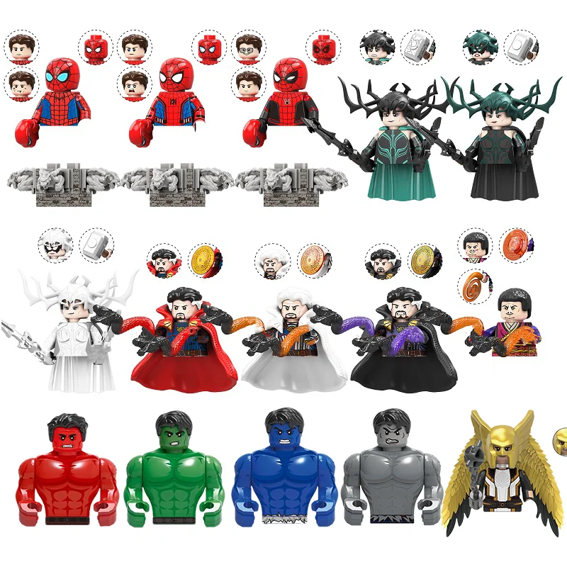 Mini figura de superhéroe de Marvel, personaje de anime de Spider Man, juguete de bloques de construcción DIY, personaje de acción, regalo de cumpleaños para niños