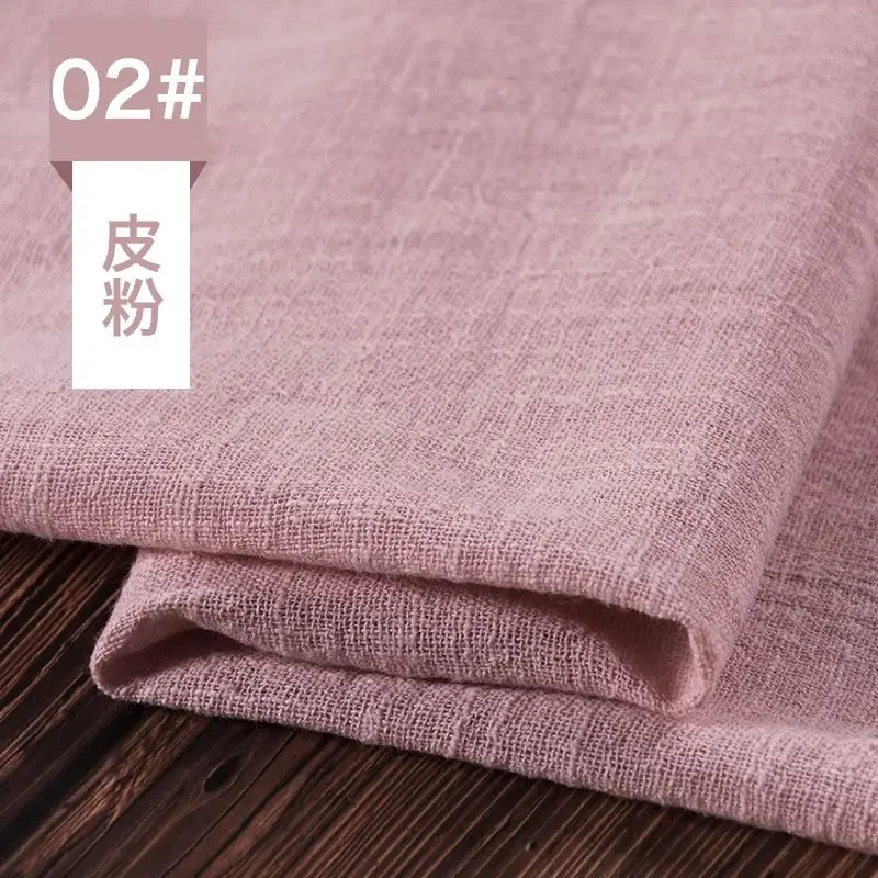 Breathable Linen Cotton Fabric, Plain Thin Clothing Material, Curtain Tablecloths, Handmade DIY Sewing Cloth, 200*135cm