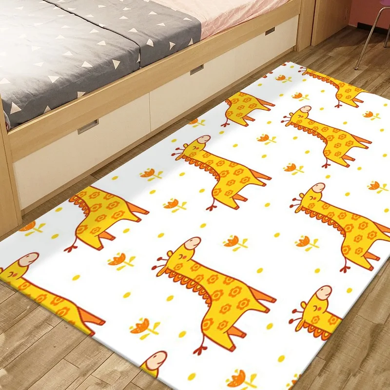 

Cartoon Animal Giraffe Carpets for Living Room Bedroom Lounge Rug Home Decor Soft Kids Play Area Rugs Doormat Non-slip Bath Mats