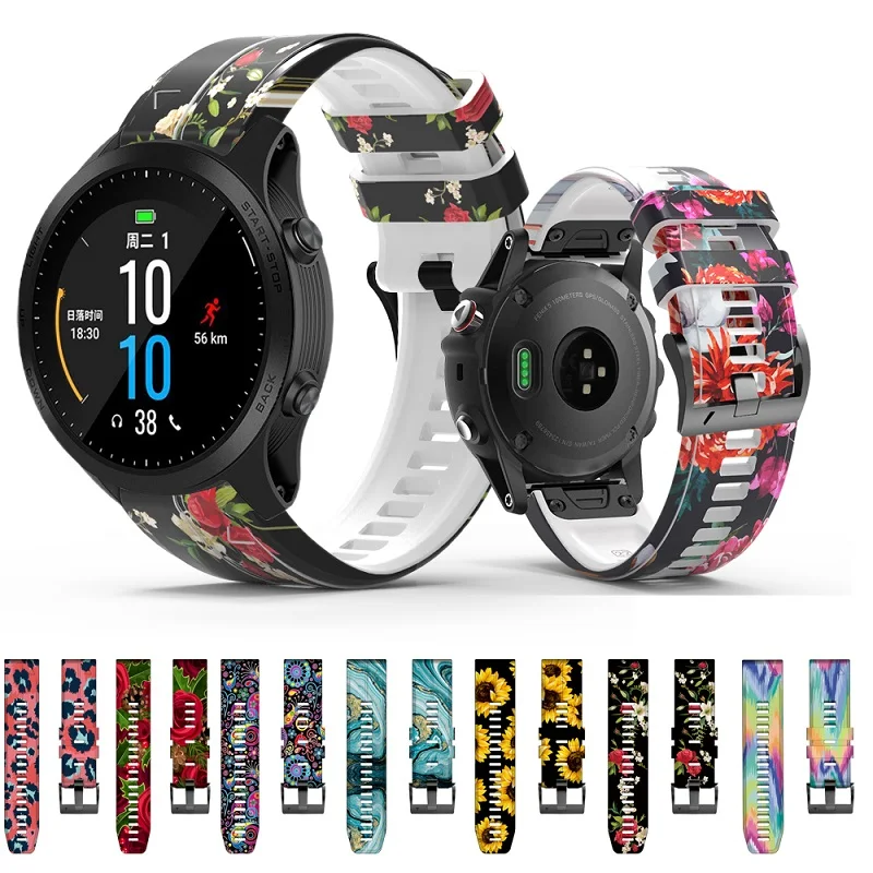 

26mm22mm Camo Print Strap For Garmin Fenix 7 7X 5 5XPlus Fenix6 6X Pro 3HR 935 945 Smart Watch Quickfit Wristband Silicone Strap