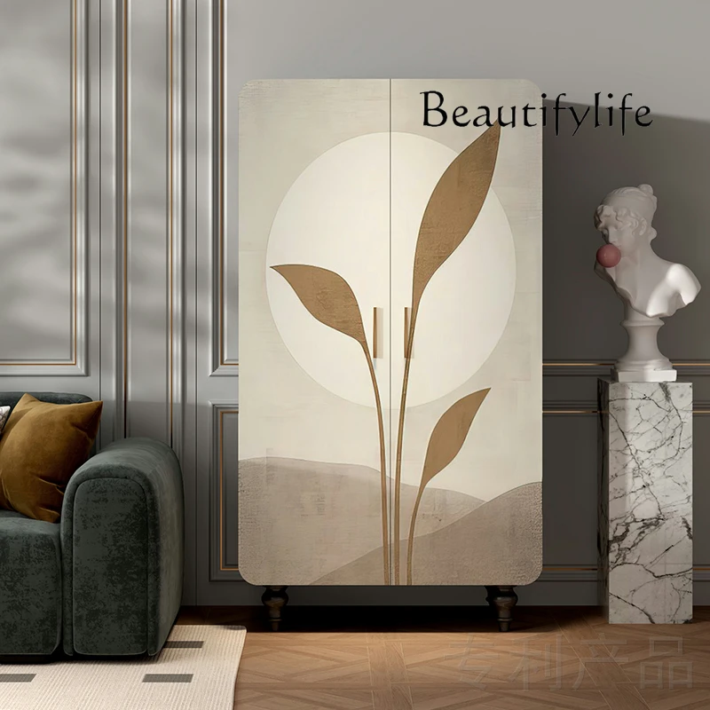 

Amazing cream solid wood wardrobe with opposite door wardrobe bedroom cloakroom storage cabinet