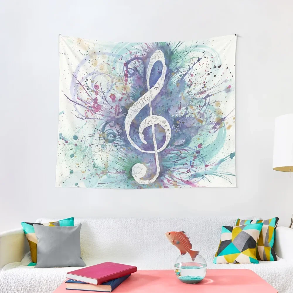 Treble Clef Splash Tapestry Home Decoration Decoration Room Home Decor Accessories Aesthetics For Room Tapestry