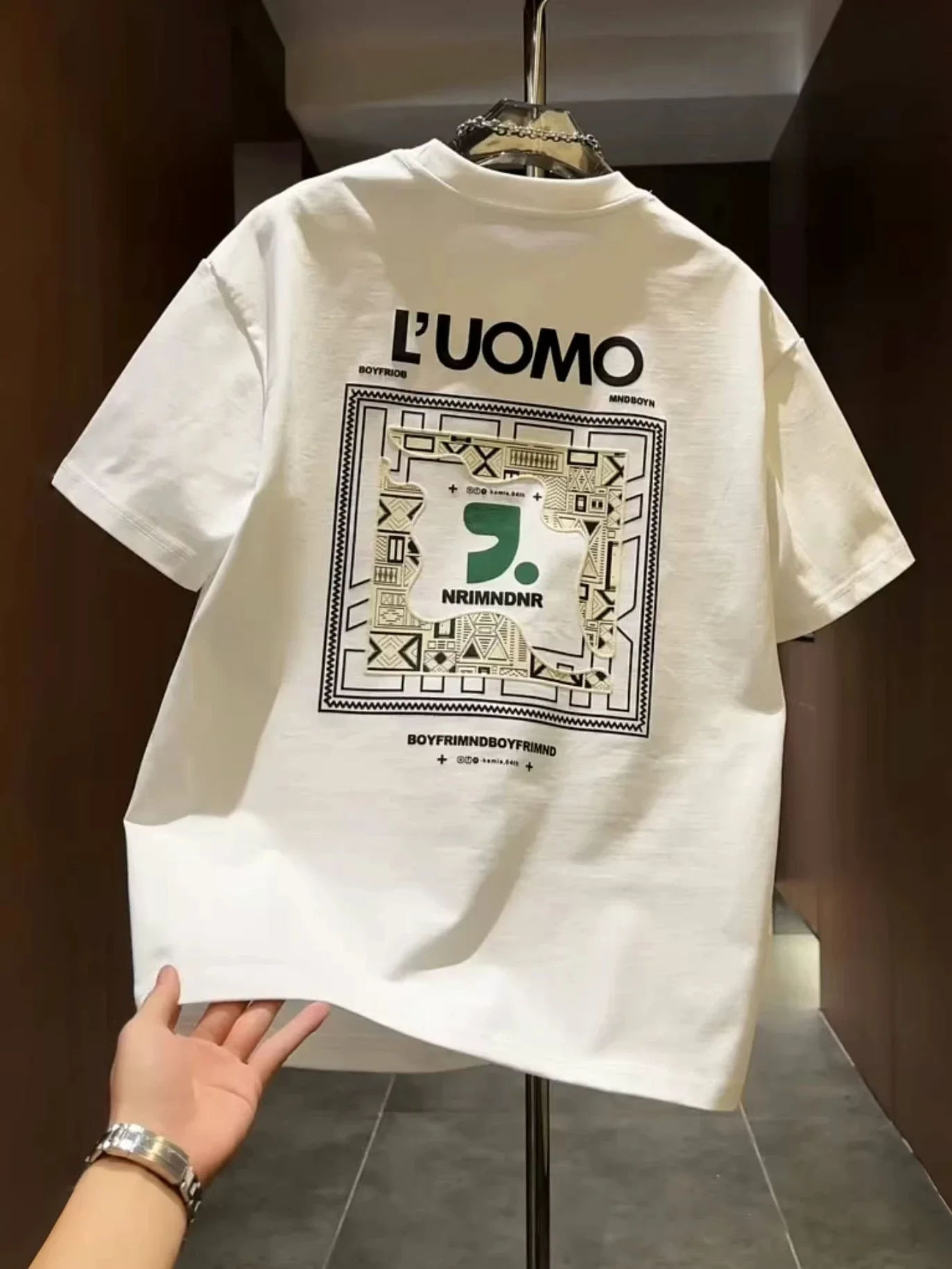 Spring and Summer High-End Pure Cotton Letter-Printed T-Shirt - American Cool and Stylish Casual Multi-Functional Top