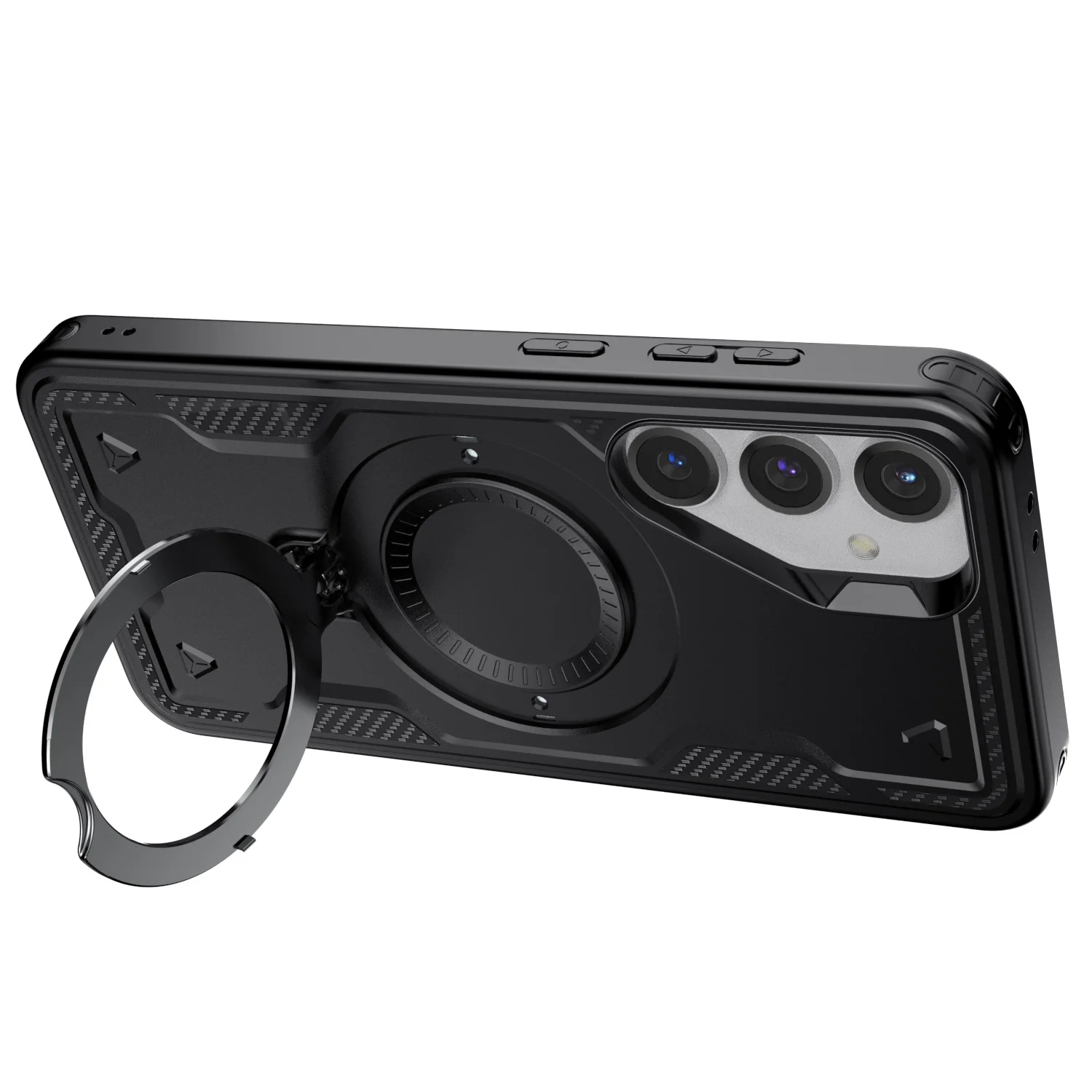 

For Samsung Galaxy S24 S24 Plus S24 Ultra S24 FE 5G Rugged Phone Case Shockproof Heavy Duty Kickstand Cover Black