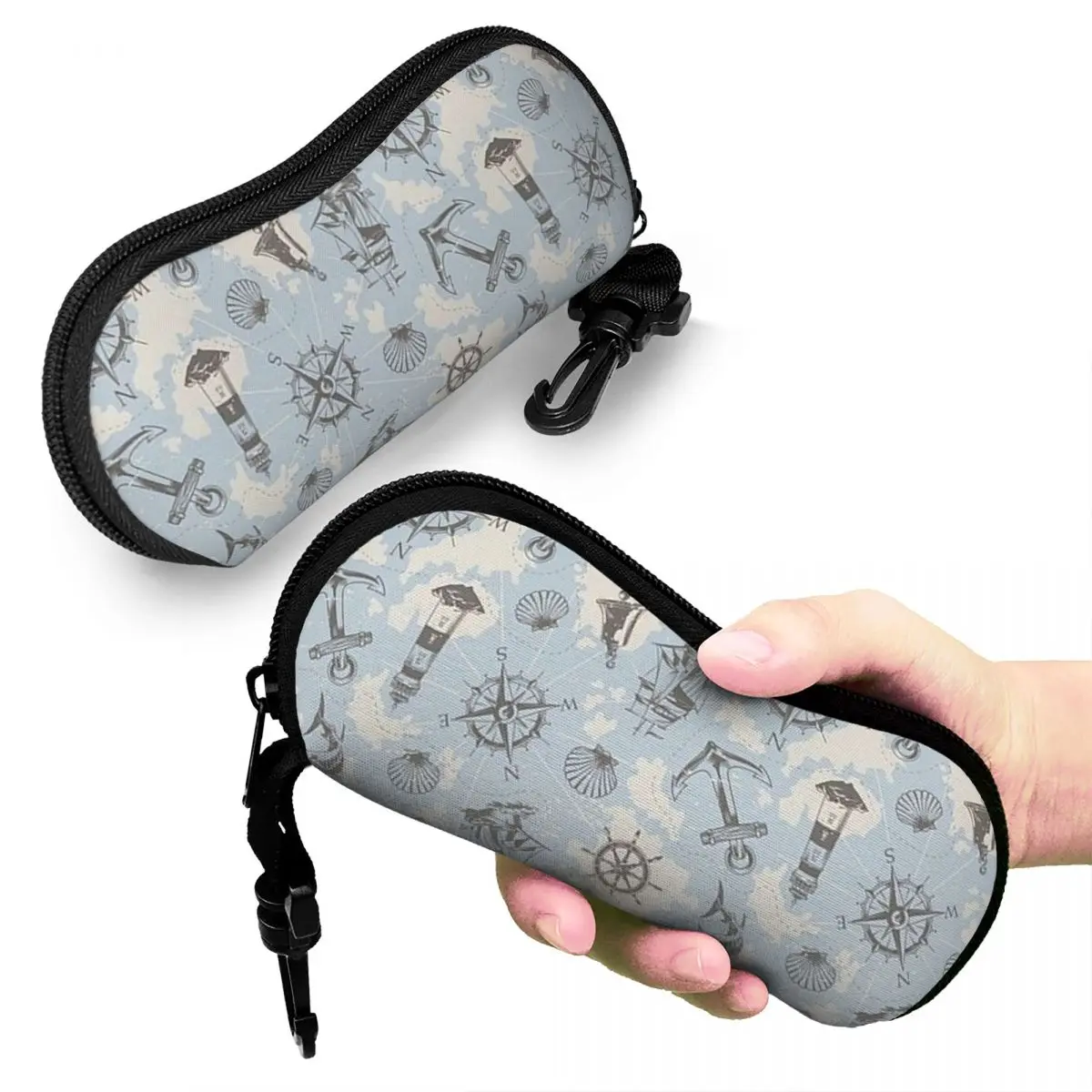

Work Like A Captain Party Like A Pirate Nautical Sailor Shell Glasses Case Sunglasses Box Women Men Soft Eyeglasses Bag Pouch