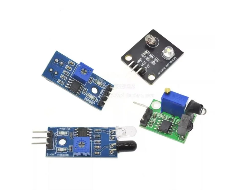 Infrared tracking, obstacle avoidance sensor module, photoelectric reflector pair,  switch board, intelligent vehicle