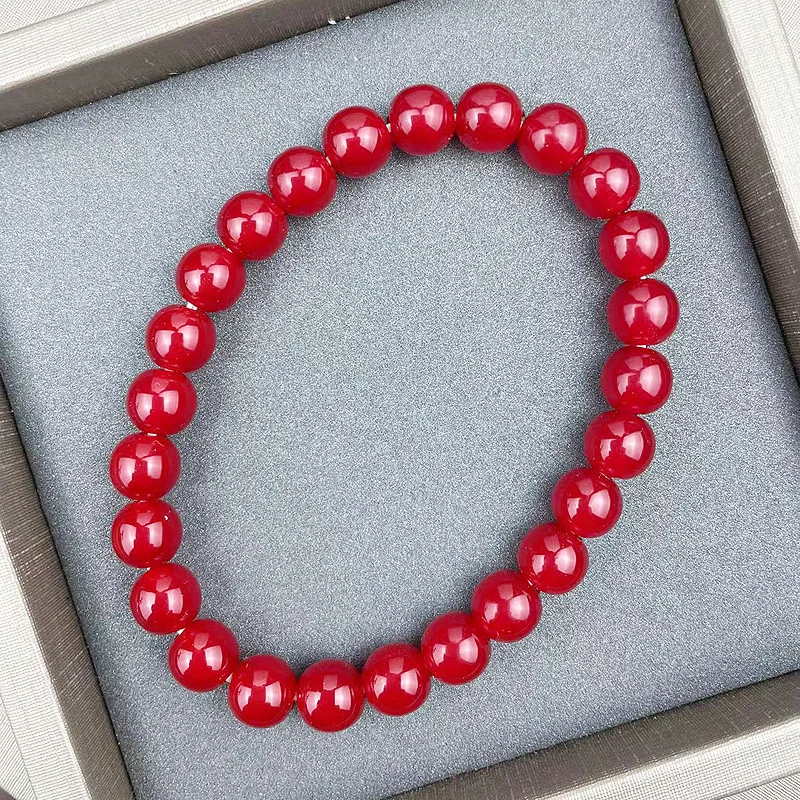 official-website Tiki 2 rupee item Anime 8mm Red Pearl Bracelet For Women Wedding Gift Jewelry Make Up Beads Pulseras