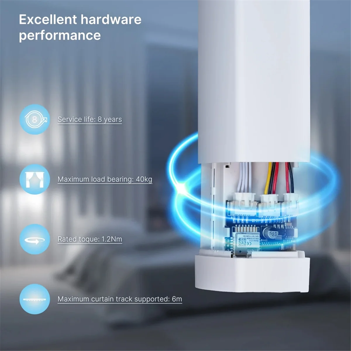 

Y19AA Tuya Zigbee умный мотор для штор, электрический открыватель для штор, супер бесшумный для штор, пульт дистанционного управления для Alexa EU Plug