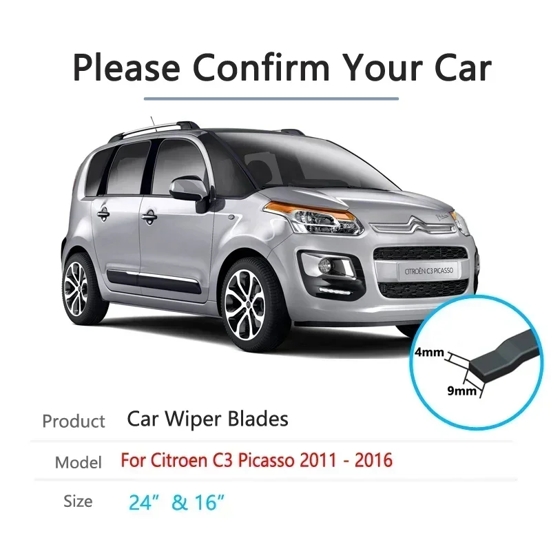 

For Citroen C3 Picasso 2011 2012 20113 2014 2015 2016 Front Windscreen Windshield Wipers Car Accessories Washer Car Wiper Blade