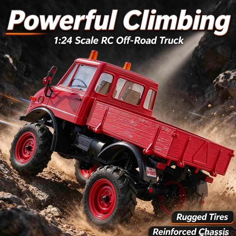 1/24 Scale 4WD RC Off-Road Crawler, Unimog Style Body Remote Control Car, Chassis Compatible With FCX24 RC Hobby Model