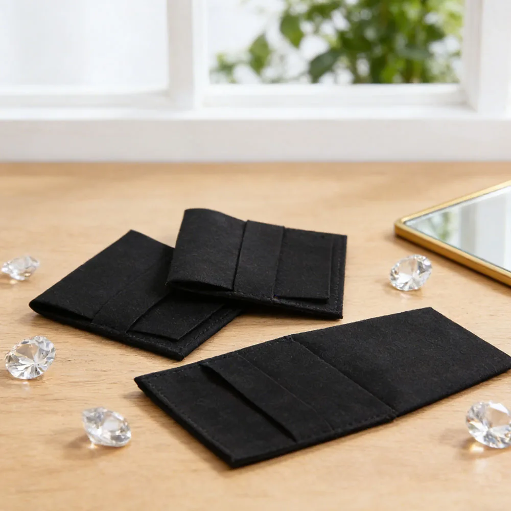 

10Pcs 6.2x6.2cm and 8x8cm Black Plain Microfiber Strip Bag Jewelry Storage-bag For Trinkets Stationery Wedding Gifts Packaging